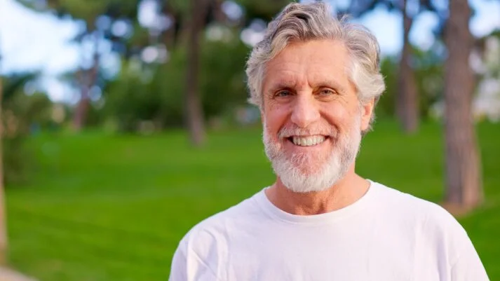 Older adult man outdoors